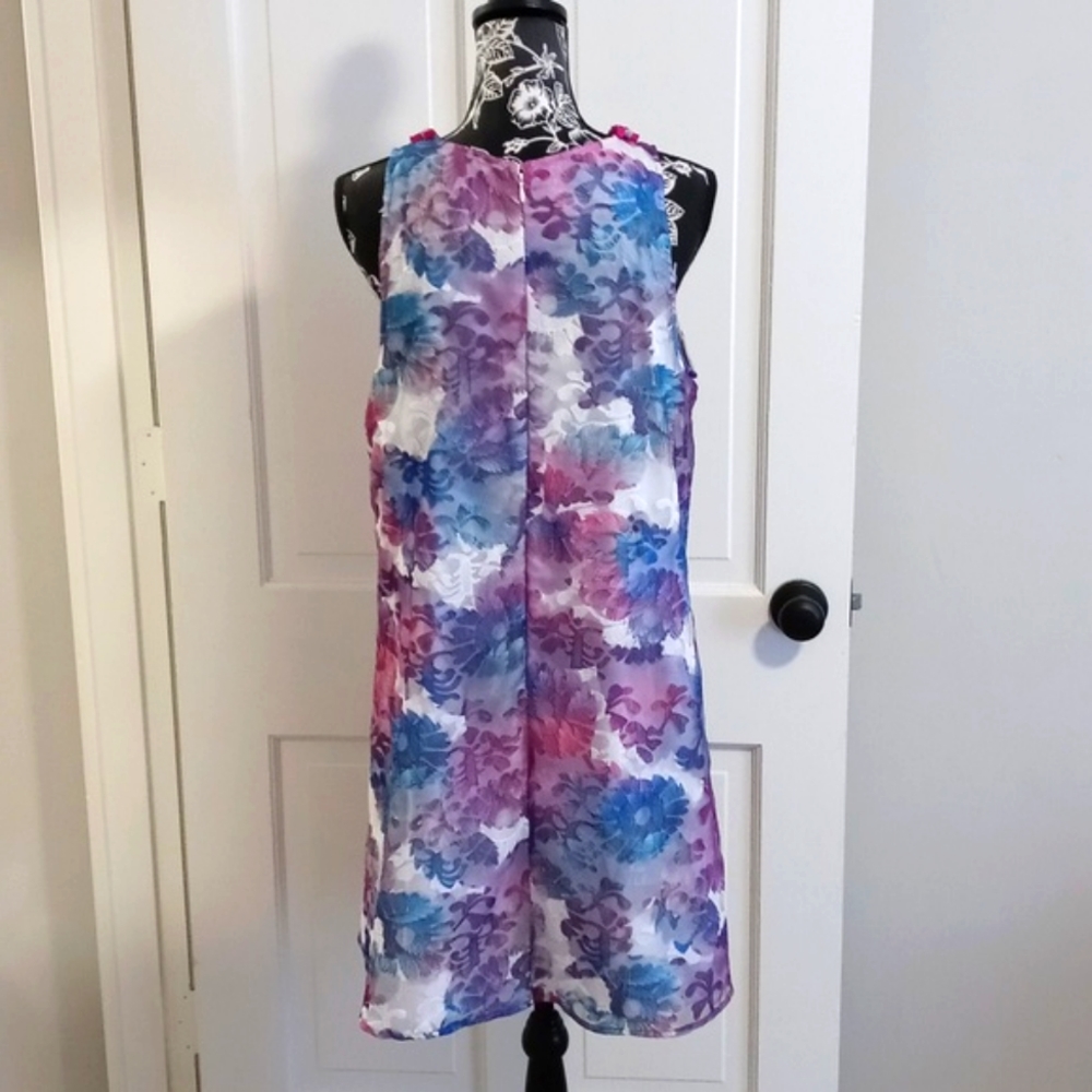 💜Badgley Mischka Belle💜 - Floral A-Line Sleeveless Olga Dress - Picture 2 of 13